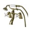 Kingston Brass Deck Mount Clawfoot Tub Faucet with Hand Shower, Antique Brass KS267PXAB - alternate 1